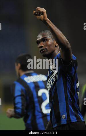 Milan, Italie, 24/03/2010 : Samuel ETO’o pendant le match Inter Livourne Banque D'Images