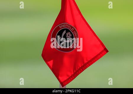 Sheffield, Royaume-Uni. 07th avril 2023. Drapeau d'angle à Bramble Lane pour le match de championnat Sky Bet Sheffield United contre Wigan Athletic à Bramall Lane, Sheffield, Royaume-Uni, 7th avril 2023 (photo de Conor Molloy/News Images) à Sheffield, Royaume-Uni le 4/7/2023. (Photo de Conor Molloy/News Images/Sipa USA) crédit: SIPA USA/Alay Live News Banque D'Images