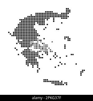 Carte de la Grèce. Carte de la Grèce en pointillé. Frontières du pays remplies de rectangles pour votre dessin. Illustration vectorielle. Illustration de Vecteur