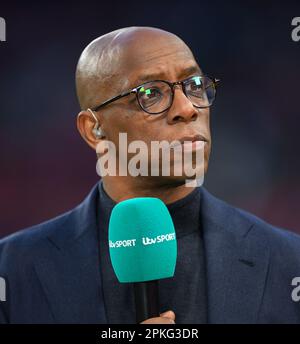 06 Avr 2023 - Angleterre v Brésil - femmes Finalissima - Wembley Stadium TV football pundit et ancien joueur Ian Wright pendant l'UEFA Women's Finalissima 2023 at Wembley photo : Mark pain / Alamy Live News Banque D'Images