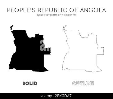 Carte de l'Angola. Carte vectorielle vierge du pays. Frontières de l'Angola pour votre infographie. Illustration vectorielle. Illustration de Vecteur