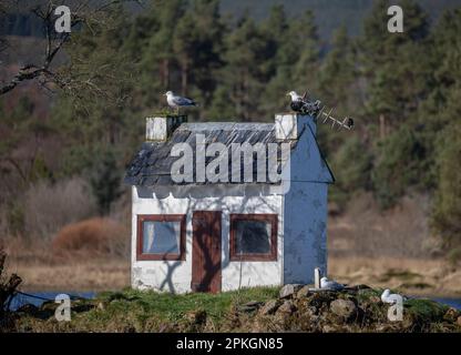 The Wee Hoose, Loch Shin, Lairg, Écosse Banque D'Images