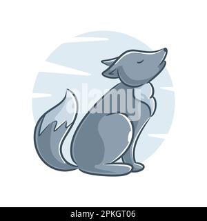 Joli motif animal loup Illustration de Vecteur