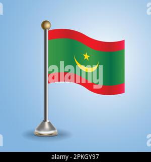 Drapeau de la Mauritanie. Symbole national, illustration vectorielle Illustration de Vecteur