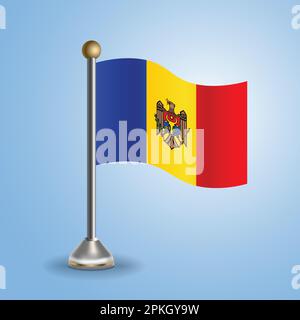 Drapeau de la Moldavie. Symbole national, illustration vectorielle Illustration de Vecteur