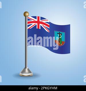 Drapeau de la table d'Etat de Montserrat. Symbole national, illustration vectorielle Illustration de Vecteur