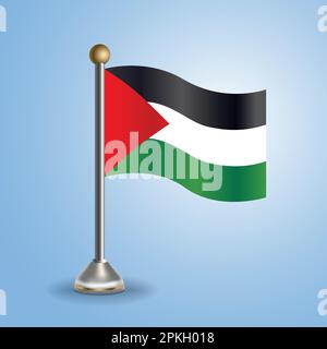 Drapeau de la Palestine. Symbole national, illustration vectorielle Illustration de Vecteur