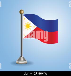 Drapeau de la table d'état des Philippines. Symbole national, illustration vectorielle Illustration de Vecteur