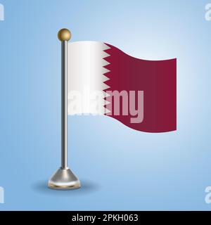 Drapeau de la table d'état du Qatar. Symbole national, illustration vectorielle Illustration de Vecteur