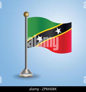 Indicateur de ST dans la table d'état. Kitts Nevis. Symbole national, illustration vectorielle Illustration de Vecteur