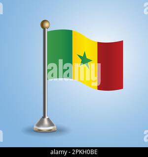 Drapeau de la table d'Etat du Sénégal. Symbole national, illustration vectorielle Illustration de Vecteur