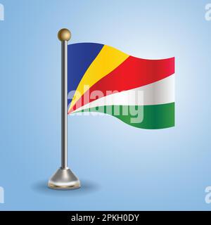 Drapeau de la table d'état des Seychelles. Symbole national, illustration vectorielle Illustration de Vecteur