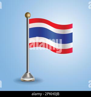 Drapeau de la Thaïlande. Symbole national, illustration vectorielle Illustration de Vecteur