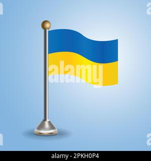 Drapeau de la table d'Etat de l'Ukraine. Symbole national, illustration vectorielle Illustration de Vecteur