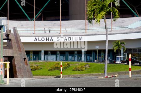 Honolulu, Oahu, Hawaï, États-Unis, - 11 février, 2023: Entrée au stade Aloha Banque D'Images