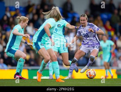 Londres, Royaume-Uni. 07th avril 2023. Londres, Angleterre, 7 avril 2023 : Martha Thomas (20 Écosse) en action lors du match international de football amical entre l'Australie et l'Écosse au stade Cherry Red Records de Londres, Angleterre. (James Whitehead/SPP) crédit: SPP Sport Press photo. /Alamy Live News Banque D'Images