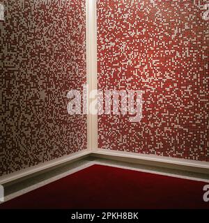 Mur de carrelage au TWA Hotel, Queens, New York Banque D'Images