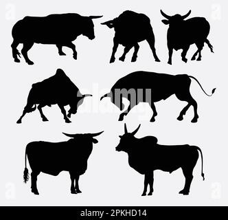 Silhouettes Bull Illustration de Vecteur