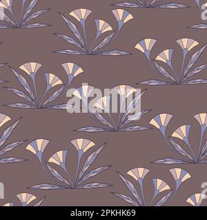 Motif vectoriel sans couture avec compositions de fleurs abstraites. Illustration de Vecteur