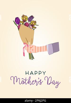 Modèle vectoriel de carte de vœux Happy Mother Day. Illustration de Vecteur