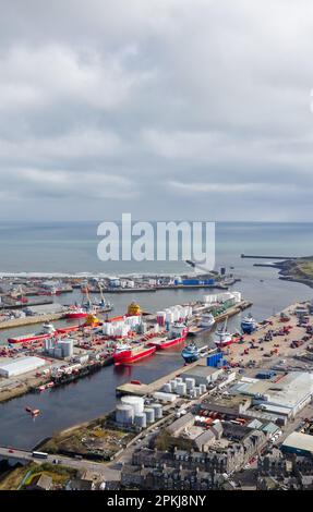 Port d'Aberdeen et navires vus d'en haut Banque D'Images