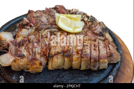 Le savoureux steak florentin sur une assiette image prise en Toscane, Italie - le steak florentin est l'un des plats toscans les plus connus Banque D'Images