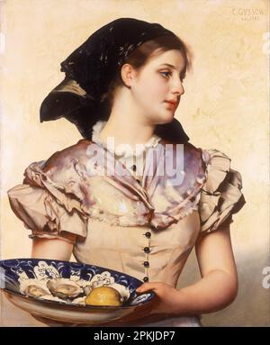 The Oyster Girl 1882 par Karl Gussow Banque D'Images