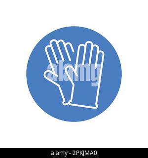 Gants caoutchouc noir ligne icône. Sécurité des mains. Élément médical Illustration de Vecteur