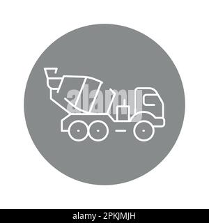 Icône de ligne couleur de chariot en béton. Construction de routes. Pictogramme pour page Web Illustration de Vecteur