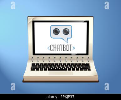 Chatbot ai - Artificial intelligenece bot technologie - concept d'ordinateur personnel Banque D'Images