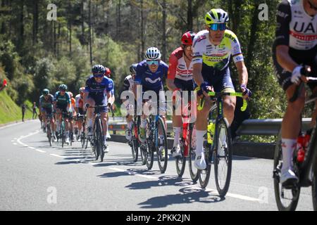 Amorebieta Etxano, Espagne. 07th avril 2023. Balkon de Bizkaia, Espagne, 07 avril 2023: Movistar pilote d'équipe Alex Aramburu pendant la phase 5th du pays basque Itzulia entre Ekin et Amorebieta-Etxano, sur 07 avril 2023, à Balkon de Bizkaia, Espagne . (Photo d'Alberto Brevers/Pacific Press) crédit: Pacific Press Media production Corp./Alamy Live News Banque D'Images