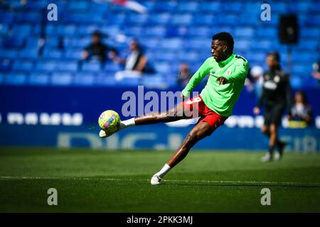 Barcelone, Espagne. 08th avril 2023. Iñaki Williams (Club Athlétique) lors d'un match de la Liga Santander entre le RCD Espanyol et le Club Athlétique au stade RCDE, à Barcelone, Espagne sur 8 avril 2023. (Photo/Felipe Mondino) crédit: Live Media Publishing Group/Alay Live News Banque D'Images