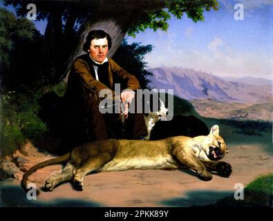 Peter Quivey et le Lion de montagne 1857 par Charles Christian Nahl Banque D'Images