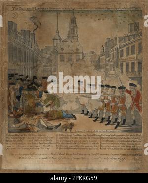 Le massacre sanglant de 1770 par Paul Revere, Jr Banque D'Images