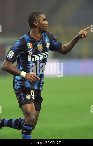 Milan, Italie, 15/01/2011 : Samuel ETO’o pendant le match Inter Bologna Banque D'Images