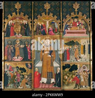 Retable de Saint Stephen vers 1385 par Jaume Serra Banque D'Images