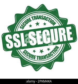 SSL Secure transaction grunge tampon en caoutchouc sur fond blanc, illustration vectorielle Illustration de Vecteur