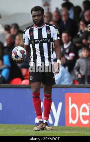 Michee Efete de Grimsby Town lors du match de la Sky Bet League 2 entre Grimsby Town et Hartlepool se sont Unis à Blundell Park, Cleethorpes, le vendredi 7th avril 2023. (Photo : Mark Fletcher | ACTUALITÉS MI) Credit: MI News & Sport /Alamy Live News Banque D'Images