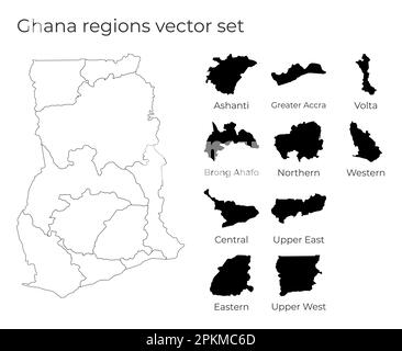 Carte du Ghana. Frontières du Ghana pour votre infographie. Forme ...