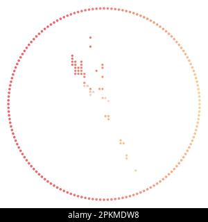 Badge numérique Vanuatu. Carte de style pointillé de Vanuatu en cercle. Icône technologique du pays avec points en dégradé. Illustration vectorielle incroyable. Illustration de Vecteur
