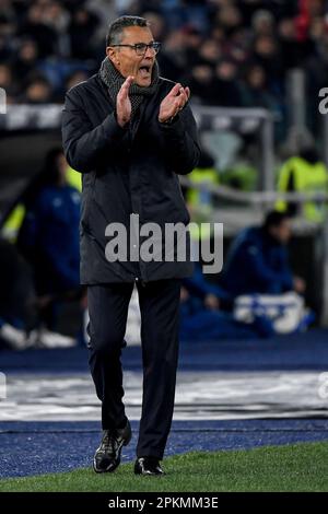 Rome, Italie. 08th avril 2023. L'entraîneur assistant Marco Landucci du Juventus FC s'accroche à la série Un match de football entre le SS Lazio et le Juventus FC au stade Olimpico de Rome (Italie), 8 avril 2023. Credit: Insidefoto di andrea staccioli/Alamy Live News Banque D'Images