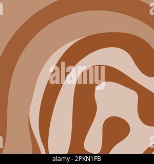 Texture de fond abstraite dans des tons de café tendance avec des lignes arrondies ondulées. Journée des grains de café. Bonne journée café. Convient aux bannières, prix ou étiquettes, papier peint, affiche, carte postale ou Web, brochure. EPS. Illustration de Vecteur
