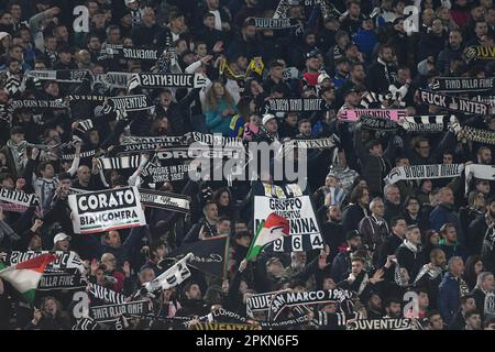 Rome, Latium. 08th avril 2023. Fans de Juventus pendant le football série A Match Latium v Juventus, Rome, Italie, 08 avril 2023 Fotografo01 crédit: Agence de photo indépendante/Alamy Live News Banque D'Images