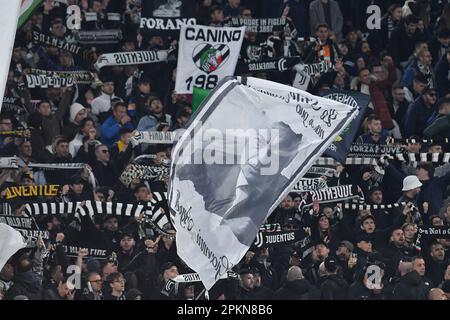 Rome, Latium. 08th avril 2023. Fans de Juventus pendant le football série A Match Latium v Juventus, Rome, Italie, 08 avril 2023 crédit: massimo insabato/Alamy Live News Banque D'Images