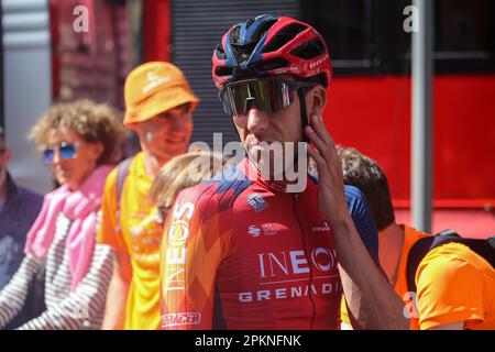 Eibar, Espagne. 08th avril 2023. Eibar, Espagne, 08 avril 2023: Le cavalier de l'INEOS - Granadiers, Omar Fraile pendant la 6th étape du pays basque Itzulia 2023 avec début et fin à Eibar, sur 08 avril 2023, à Eibar, Espagne. (Photo d'Alberto Brevers/Pacific Press) crédit: Pacific Press Media production Corp./Alamy Live News Banque D'Images