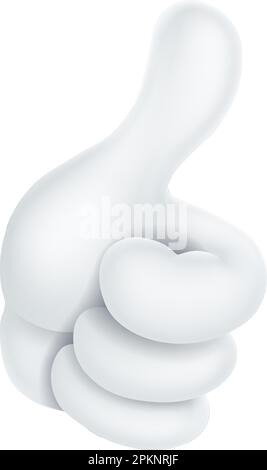 Pouce vers le haut comme icône de dessin animé blanc Illustration de Vecteur