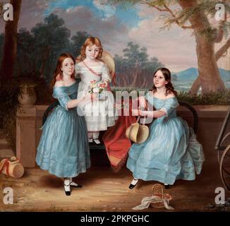 Georgina, Emily et Augusta Rose vers 1848 par Martha Berkeley Banque D'Images