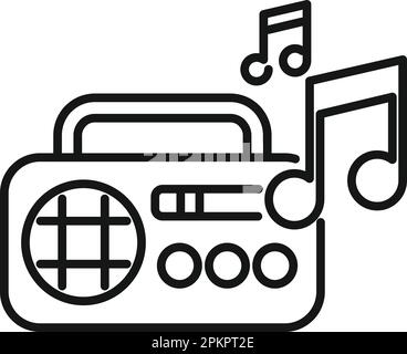 Vecteur de contour de l'icône de veille musicale. Stress d'insomnie. Personne éveillée Illustration de Vecteur