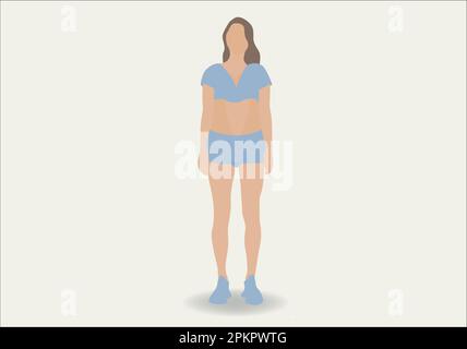 illustration vectorielle d'une belle fille mince dans un uniforme de sport (leggings et un soutien-gorge de sport) est engagé dans la forme physique, le sport Illustration de Vecteur