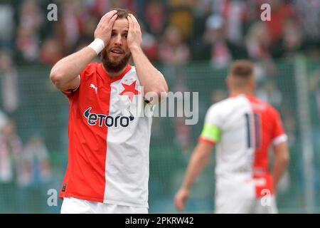 Mlada Boleslav, République tchèque. 9th avril 2023. VACLAV JURECKA de Slavia lors de la ligue tchèque, Round 26, match de football à Mlada Boleslav le 09 Apri, l 2023. (Credit image: © Slavek Ruta/ZUMA Press Wire) USAGE ÉDITORIAL SEULEMENT! Non destiné À un usage commercial ! Banque D'Images